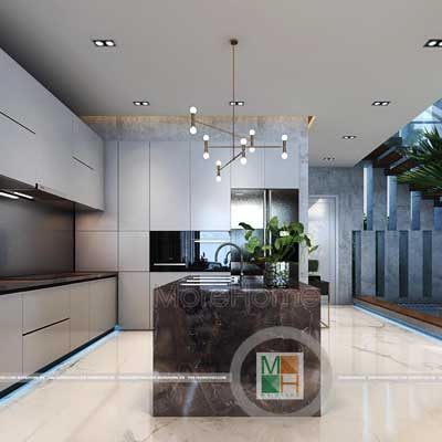 Thiết kế phòng bếp hiện đại biệt thự Nghệ An